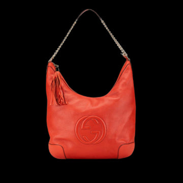 Red Leather Gucci Shoulder Bag