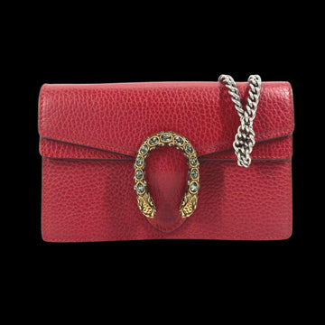 Red Leather Gucci Shoulder Bag
