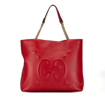 Red Leather Gucci Shoulder Bag