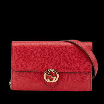 Red Leather Gucci Wallet On Chain