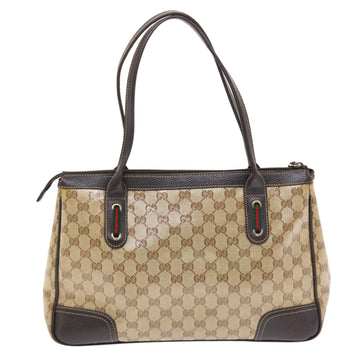 GUCCI EC Crystal Canvas Web Sherry Line Shoulder Bag Beige 293599  hk775