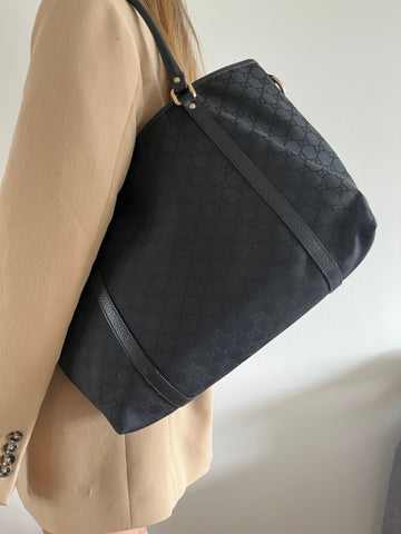 Gucci black EC nylon Jacquard