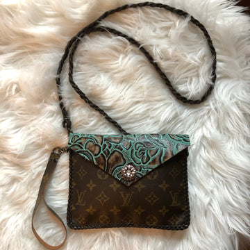 The Falcon - TurquoiseVS Monogram Wristlet/Crossbody/Clutch