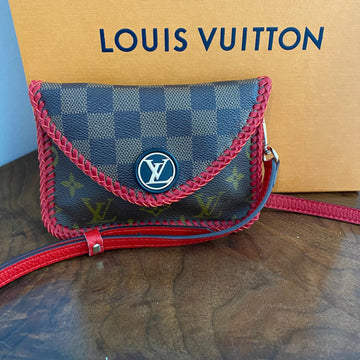 The Mini Falcon -CS Damier/Monogram Mix Crossbody in Red
