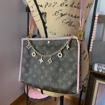 The Swan Crossbody Bag -CS Monogram in Blush Pink