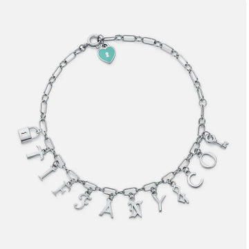 TIFFANY & CO. - Letters Charm Bracelet in Sterling Silver