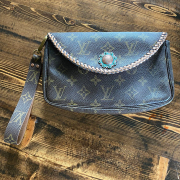 The Junco - Rose GoldCS Monogram Wristlet Bag