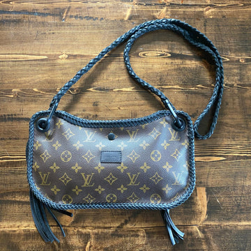 The Peacock -CS Monogram Hobo in Black Crossbody