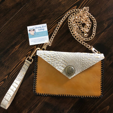 The Wren - Gold VernisVS Wristlet/Crossbody/Clutch Bag