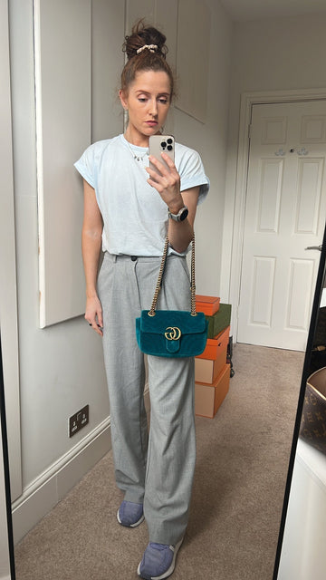 Gucci EC Mini Velvet Marmont Mini Shoulder Bag