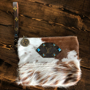 The MockingVS - Hair on Hide Wristlet Bag - Blue Turquoise