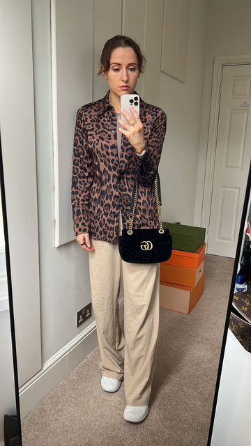 Gucci Black EC Mini Velvet Marmont Shoulder Bag
