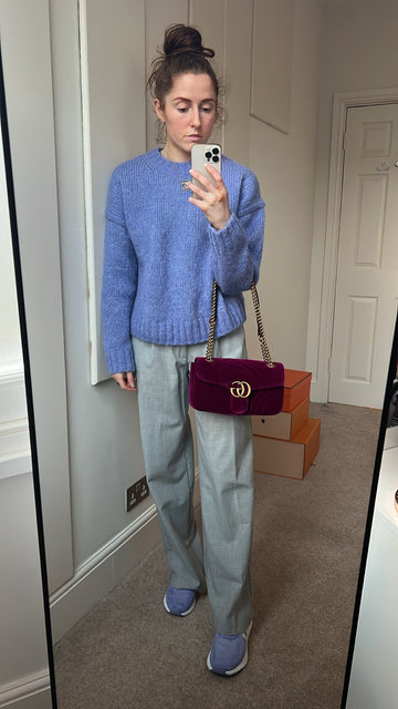 Gucci EC Fuschia Velvet tMarmont Small Shoulder Bag (RRP £1490)