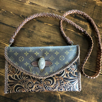 The Eagle - Monogram with Brown/Black SwirlVS Crossbody/Clutch Bag