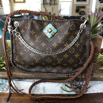 The Peacock -VS Monogram Hobo Crossbody - Silver Hardware
