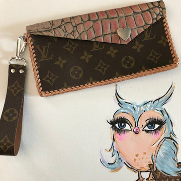 The SHORT Wren - BlushVS Monogram Wristlet Bag
