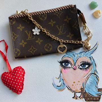 The Junco -CS Monogram Wristlet in Rose Gold