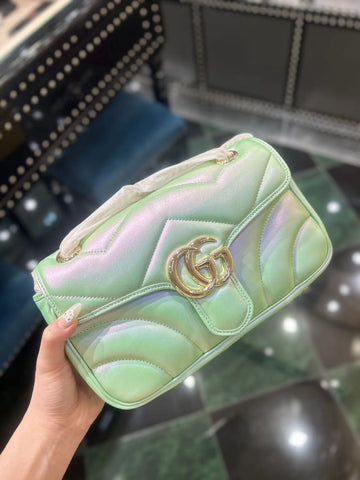 EC MARMONT 26 MEDIUM SHOULDER BAG GREEN IRIDESCENT CALFSKIN