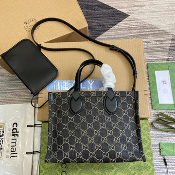 OPHIDIA EC 27 MEDIUM TOTE BAG BLACK DENIM