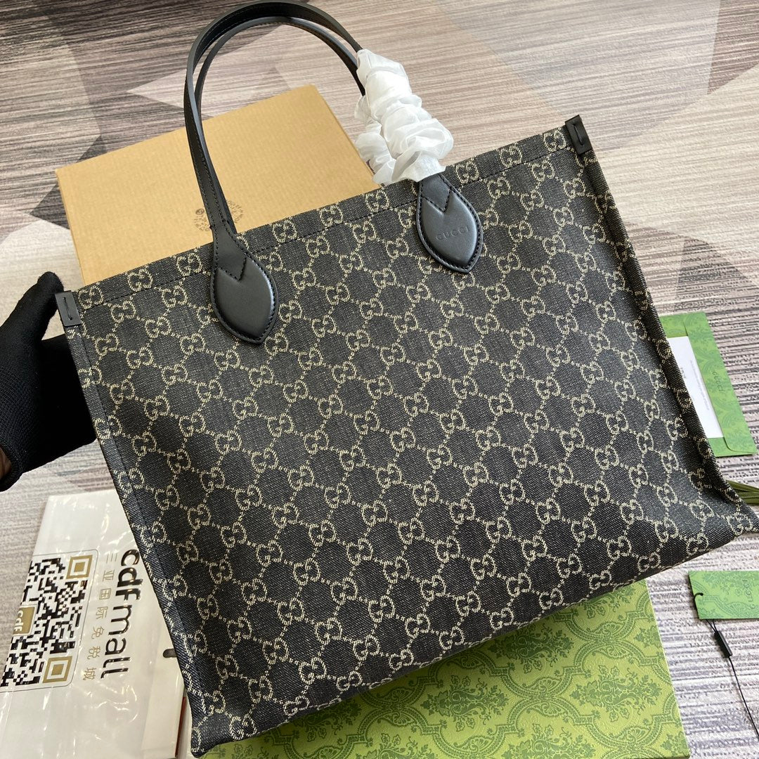 OPHIDIA EC 41 LARGE TOTE BAG IN BLACK DENIM