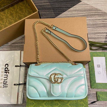 EC MARMONT 26 MEDIUM SHOULDER BAG BLUE IRIDESCENT CALFSKIN