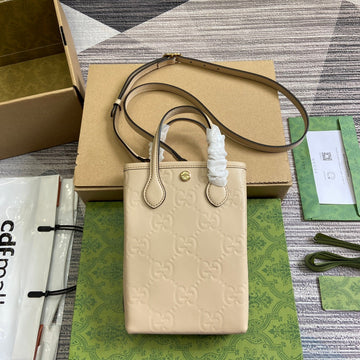 EC 20 SUPER MINI BAG WITH STRAP IN BEIGE CALFSKIN
