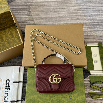 EC MARMONT 13 MINI TOP HANDLE BAG ROSSO ANCORA RED CALFSKIN