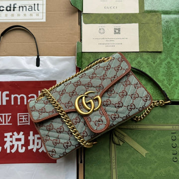 EC marmont 26cm chocolate blue monogram canvas gold hardware