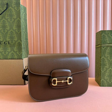 EC 1955 Horsebit Mini Bag 20cm Brown Calfskin Gold Hardware