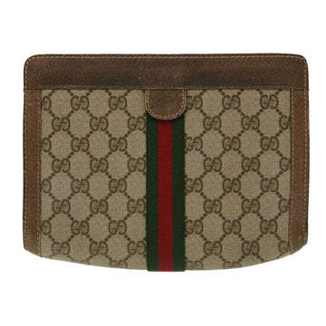 GUCCI EC Canvas Web Sherry Line Clutch Bag Beige Red Green 8901001  ki2301