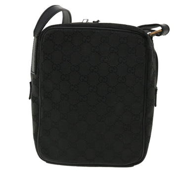 GUCCI EC Canvas Shoulder Bag Canvas Black 03136  ki2642