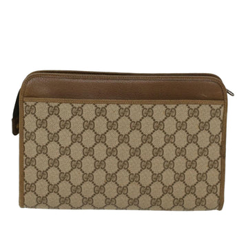 GUCCI EC Canvas Clutch Bag PVC Leather Beige 97.01.037  ki3062