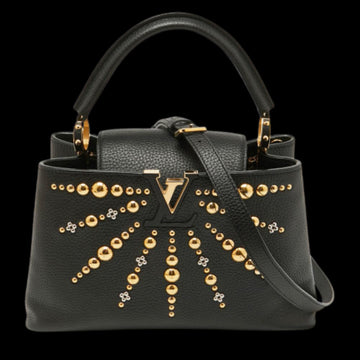 Black Leather Louis Vuitton Capucines