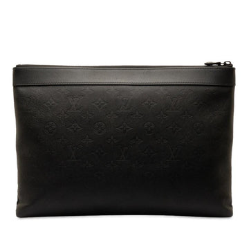 Black Leather Louis Vuitton Clutch