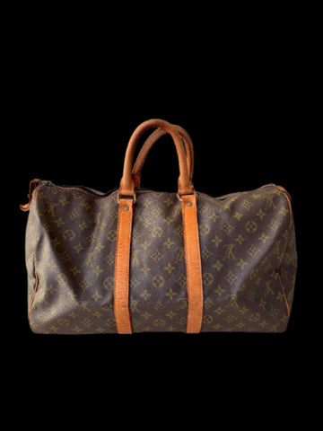 Brown Canvas Louis Vuitton Keepall