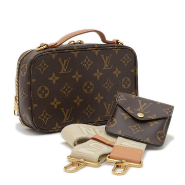 Brown Fabric Louis Vuitton Crossbody Bag