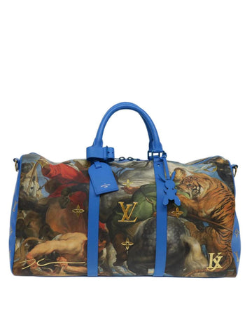 Brown Leather Louis Vuitton Keepall