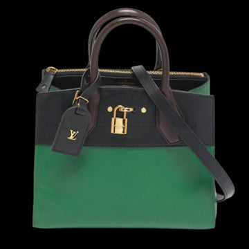 Green Leather Louis Vuitton City Steamer