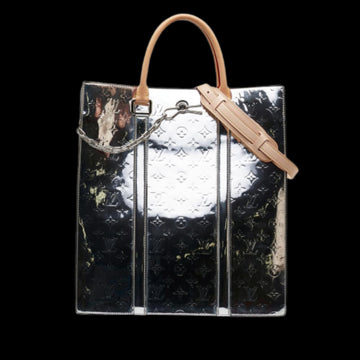 Silver Leather Louis Vuitton Sac Plat