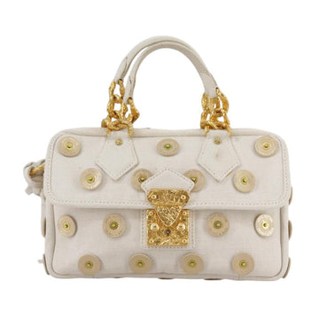 White Canvas Louis Vuitton Handbag