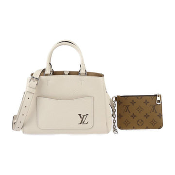 White Fabric Louis Vuitton Handbag