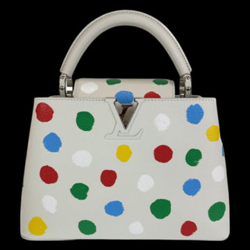 White Leather Louis Vuitton Capucines