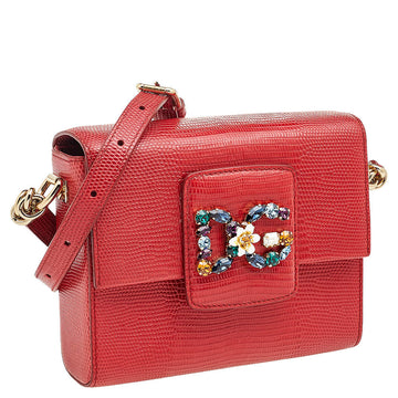 DOLCE & GABBANA MINI RED LEATHER MILLENNIAL BAG