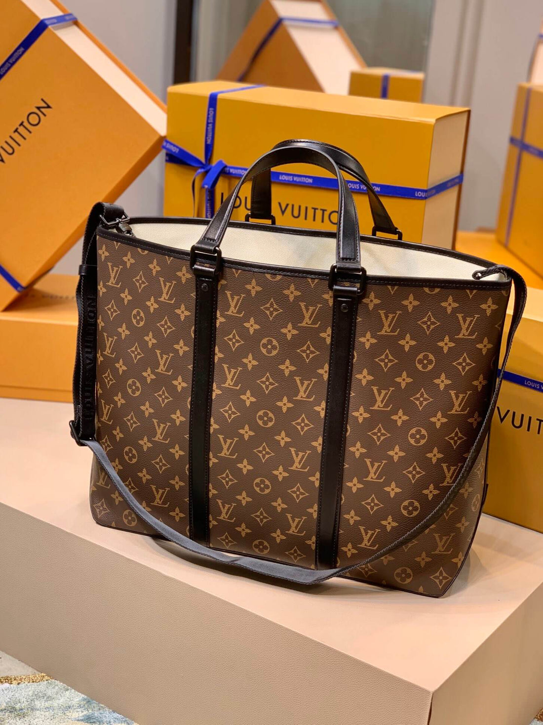 M45733 WEEKEND TOTE GM Monogram Macassar 38.5CM