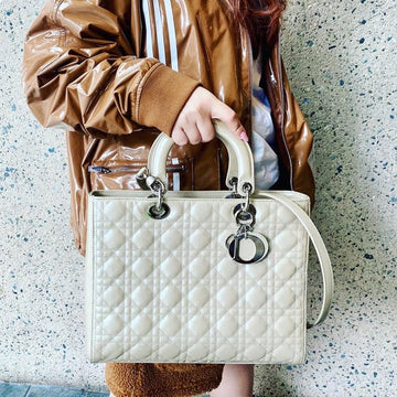 Lady Dior patent leather bag