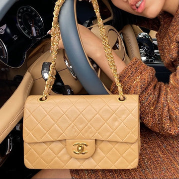 CHANEL vintage 24k gold classic flap small size