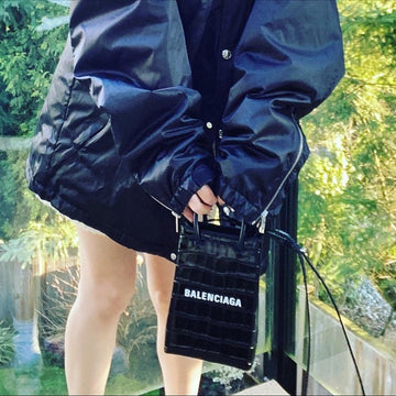 BALENCIAGA SHOPPING PHONE HOLDER leather bag