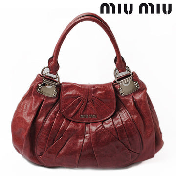 Miu Miu Vintage Leather Shoulder Bag VITELLO LUX Light Bordeaux