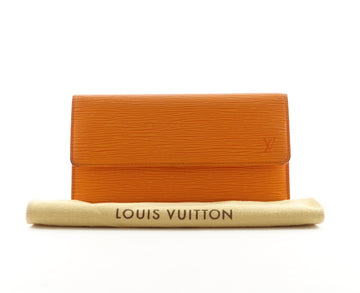 Louis Vuitto Orange Epi Leather Porte Tresor International Wallet