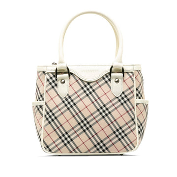 Burberry Nova Check Canvas Leather Handbag